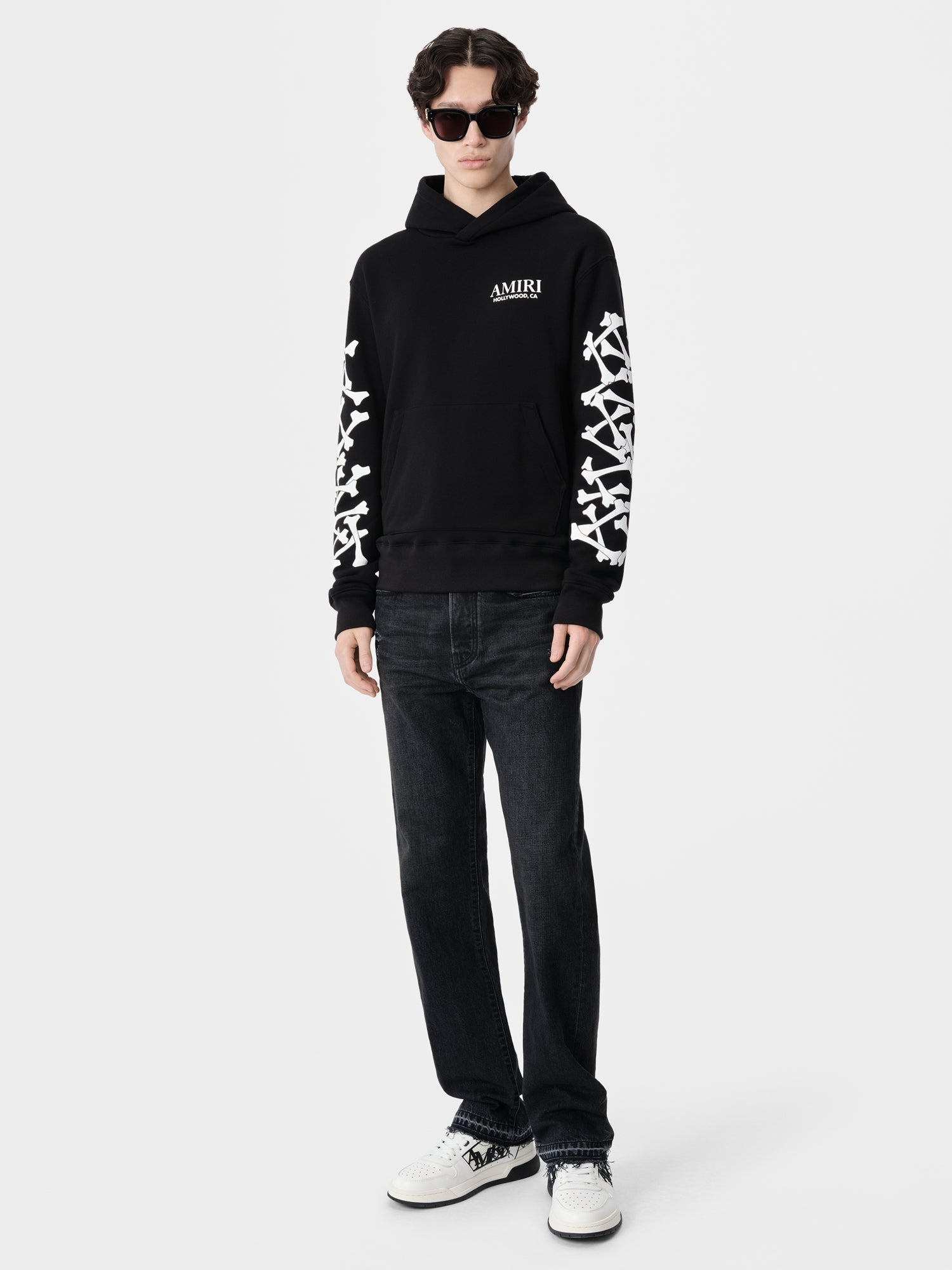 AMIRI BONES STACKED HOODIE - Black