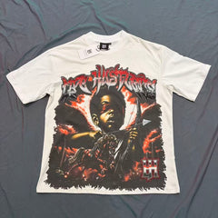 Life Hustlers Red Flame Skull Tee
