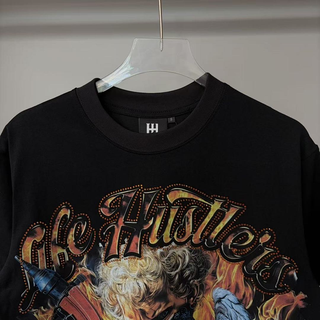 Life Hustlers Orange Skull Rider Tee