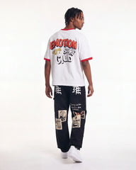 Mixed Emotions Newspaper Carpenter Pants Black