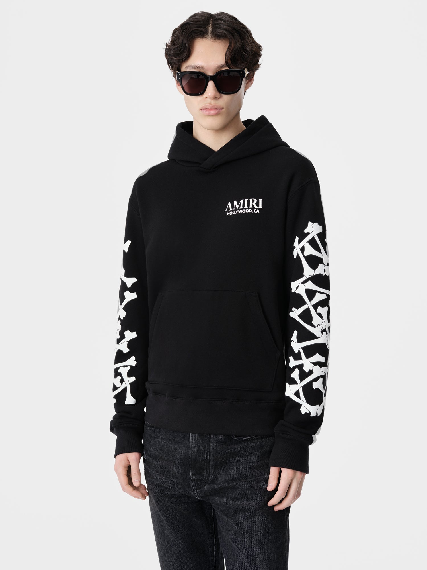 AMIRI BONES STACKED HOODIE - Black