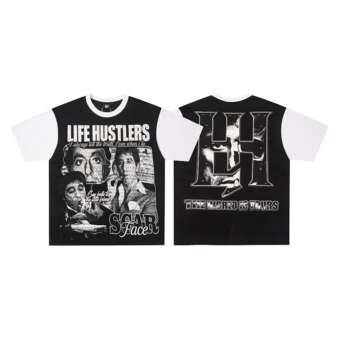 Life Hustlers Vintage Street Portrait Graphic Tee