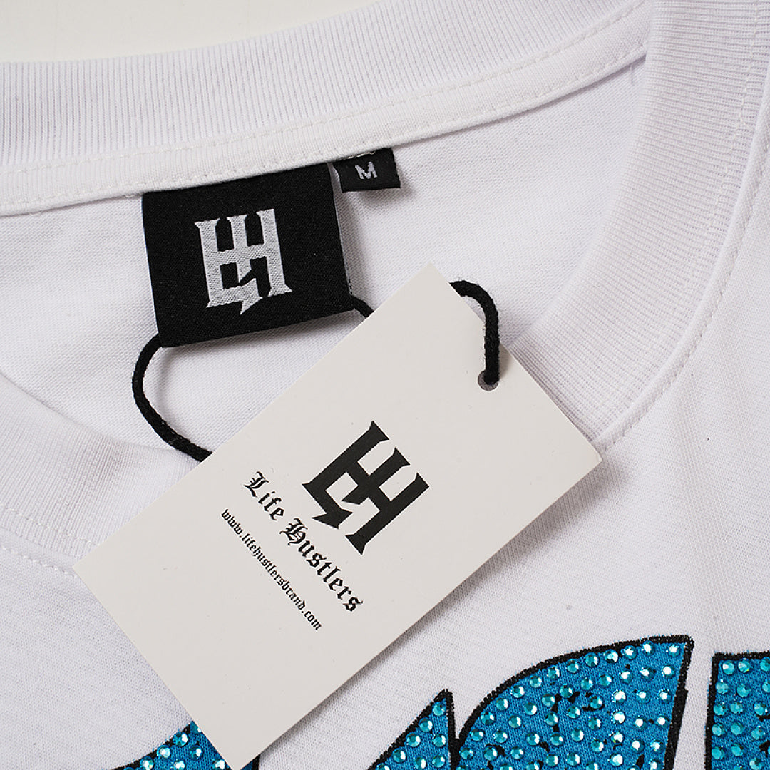 Life Hustlers Blue Panther Vintage Animal Graphic Oversized Tee