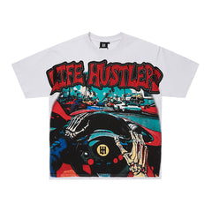 Life Hustlers Racing Machine Vintage Graphic Streetwear Tee