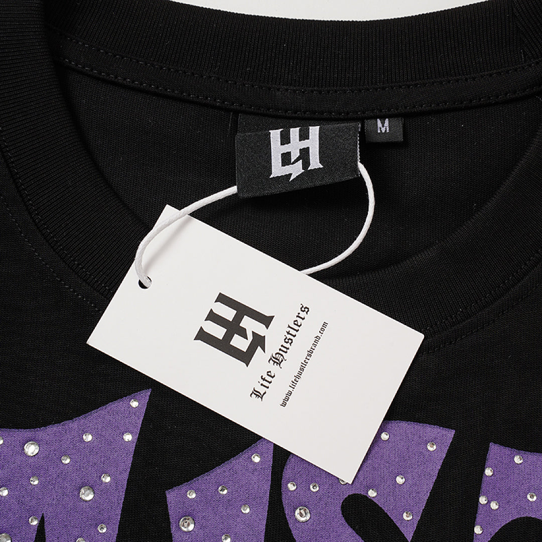 Life Hustlers Purple Moon Girl Vintage Graphic Oversized Tee