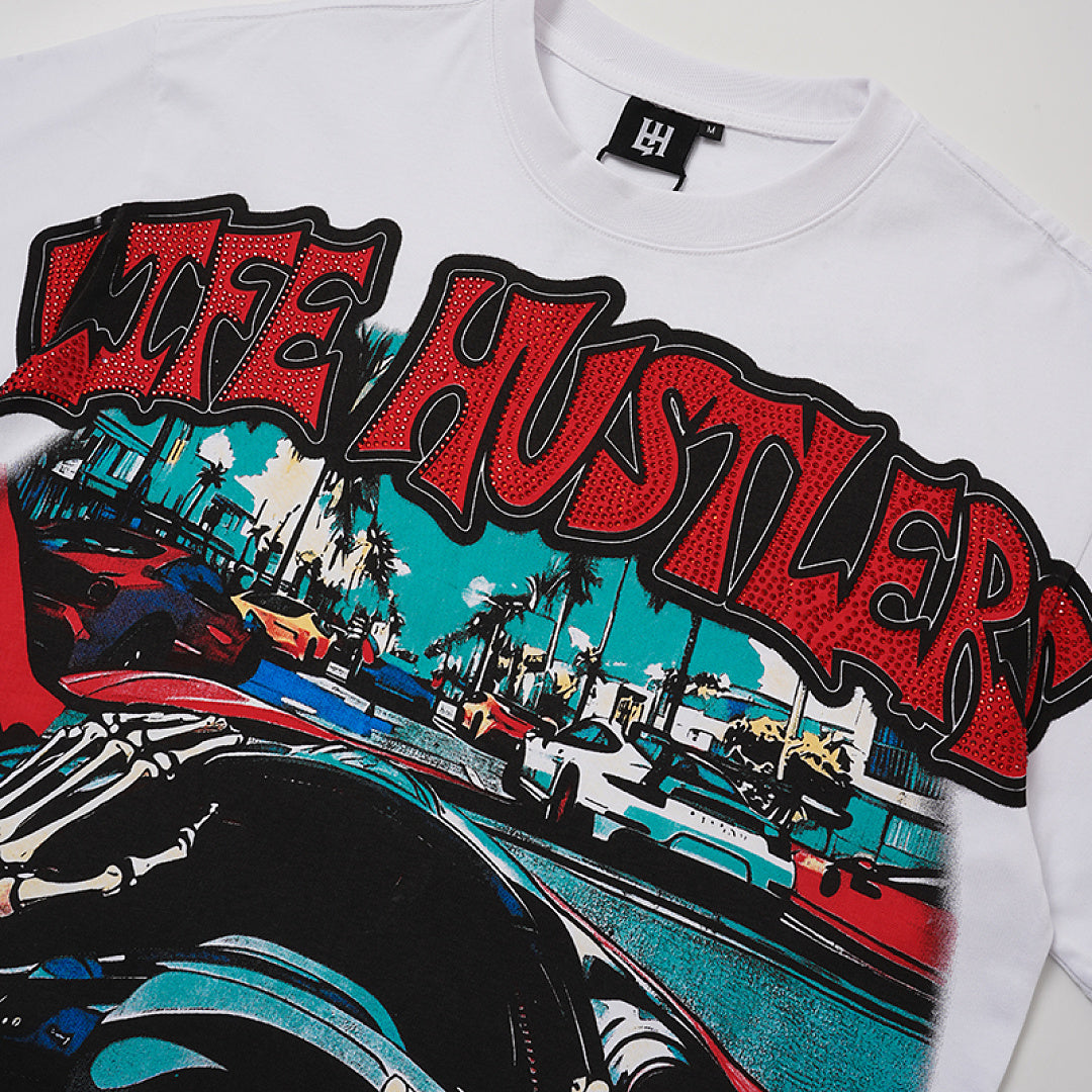 Life Hustlers Racing Machine Vintage Graphic Streetwear Tee