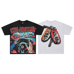 Life Hustlers Racing Machine Vintage Graphic Streetwear Tee