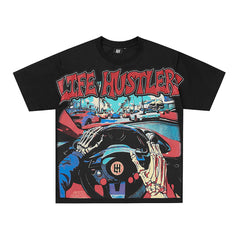 Life Hustlers Racing Machine Vintage Graphic Streetwear Tee
