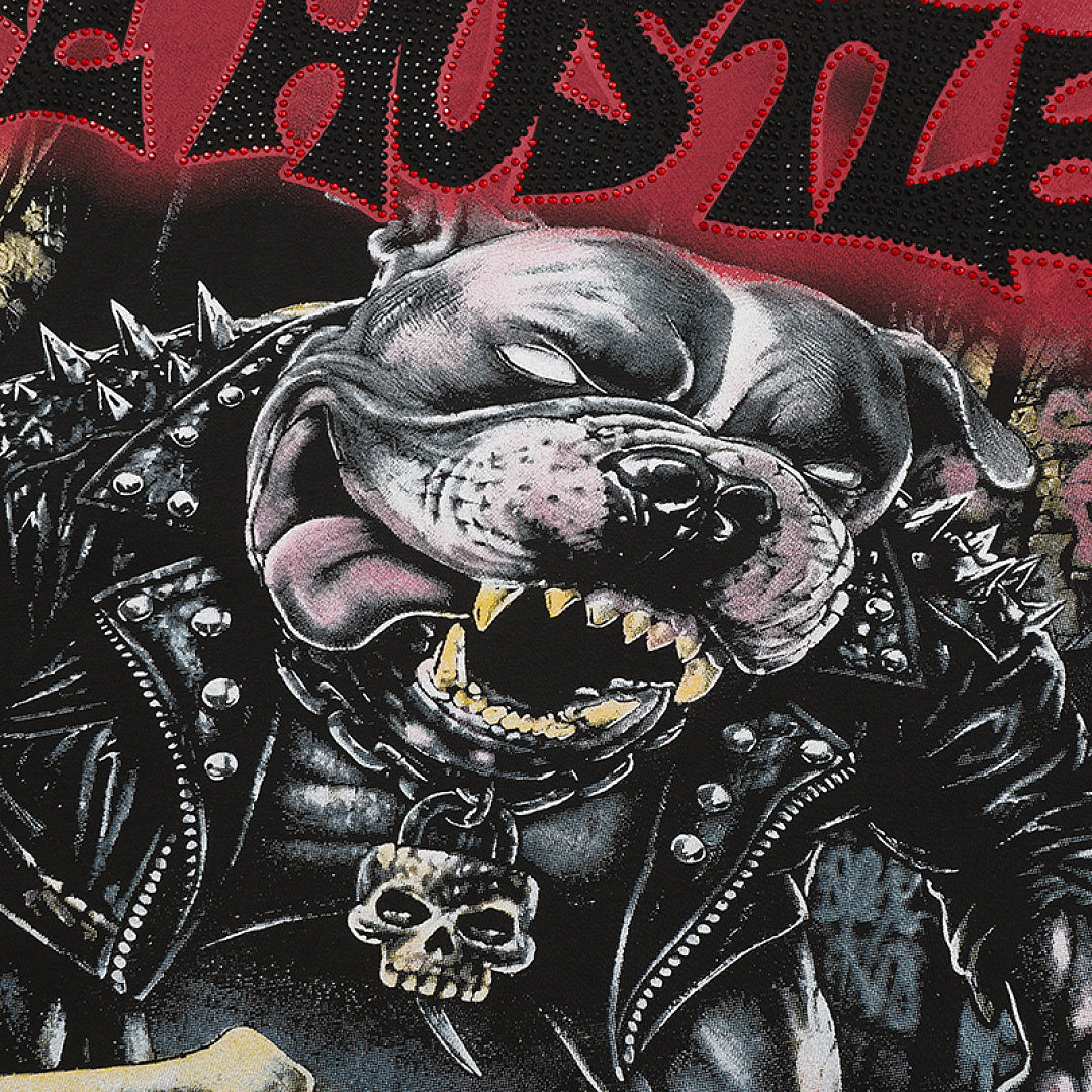 Life Hustlers Dark Skull Reaper Vintage Graphic Oversized Tee