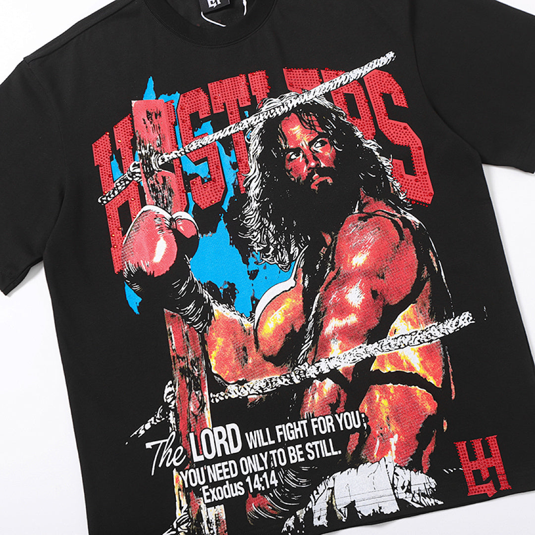 Life Hustlers Red Black Battle Graphic Vintage Streetwear Tee