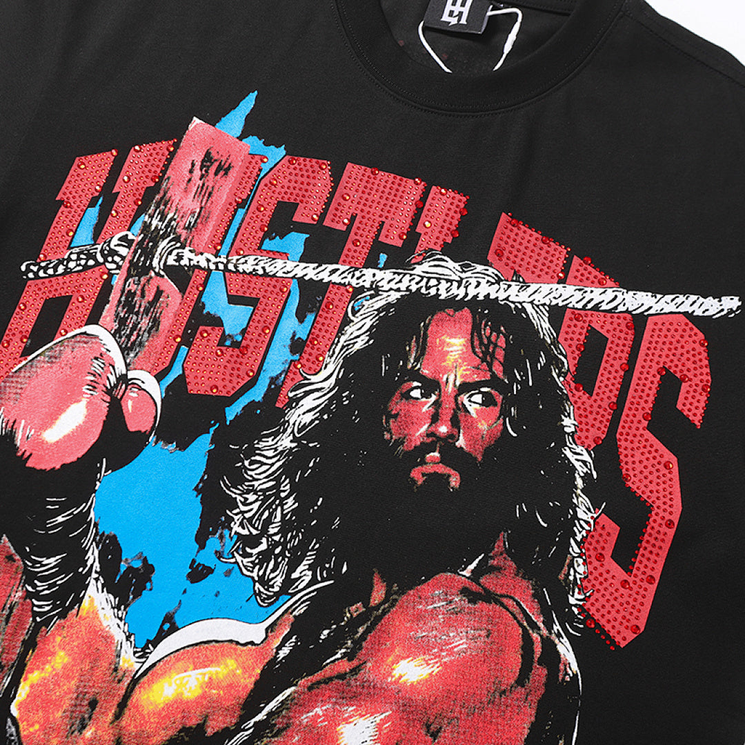Life Hustlers Red Black Battle Graphic Vintage Streetwear Tee