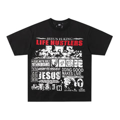 Life Hustlers Jesus King Vintage Religious Graphic Tee