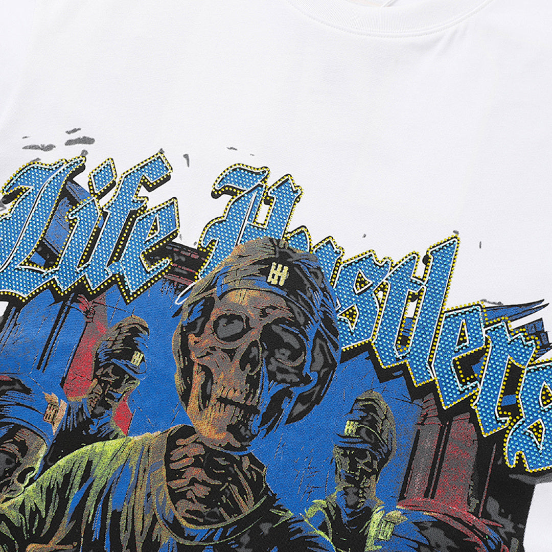 Life Hustlers Blue Guardian Vintage Graphic Oversized Tee