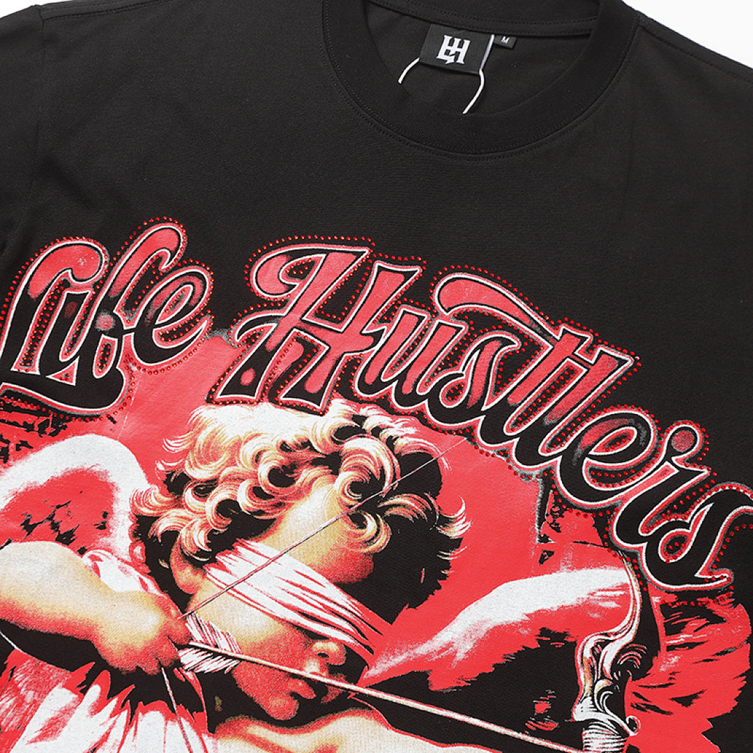 Life Hustlers Red Angel Vintage Graphic Streetwear Tee