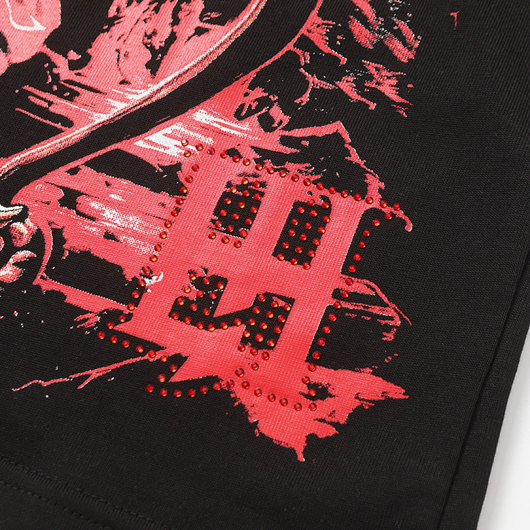 Life Hustlers Red Angel Vintage Graphic Streetwear Tee