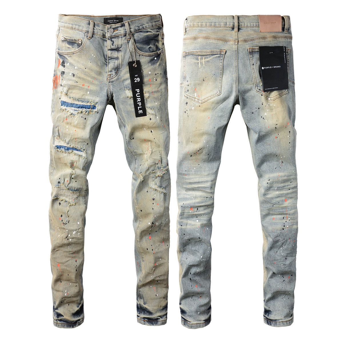 Purple Jeans Stylish Black Distressed Jeans 9071 with Trendy Ripped Details
