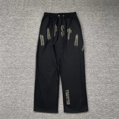 TRAPSTAR Embroidered Letter Sweatpants Black