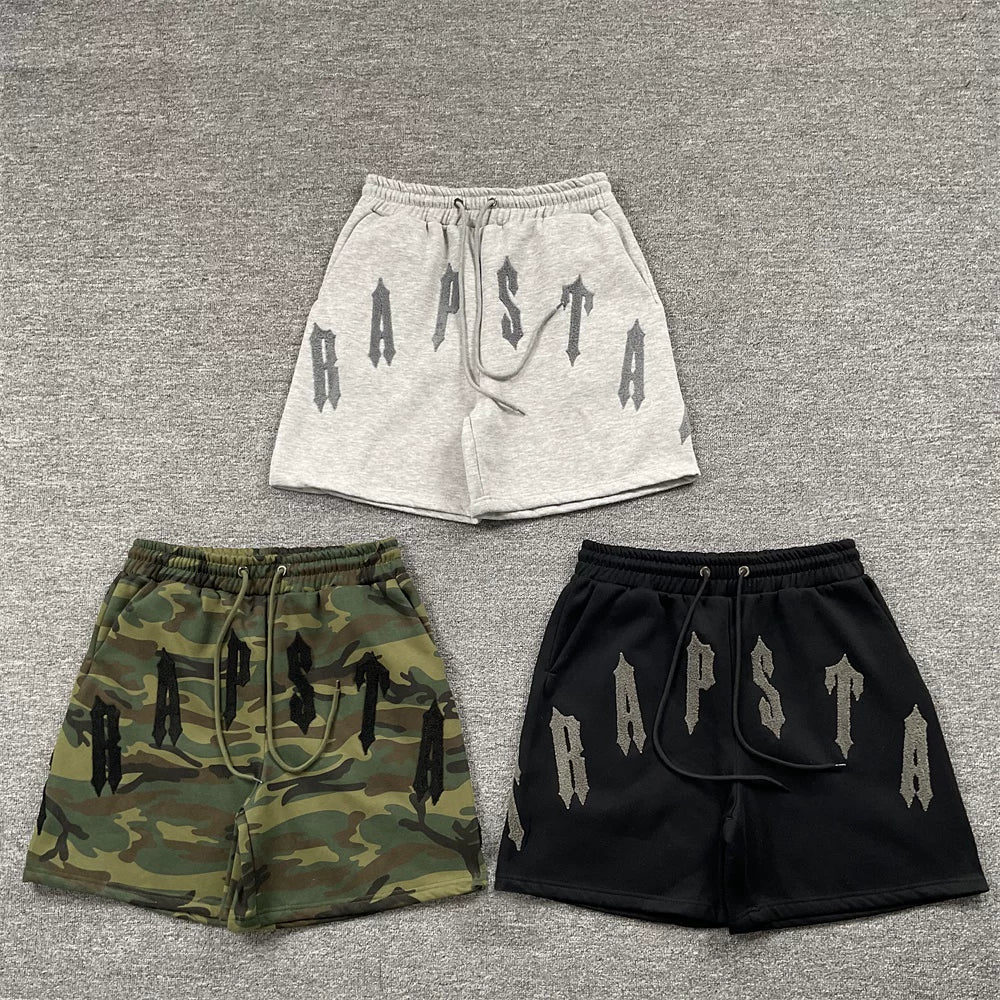 Trapstar Plush Casual Embroidered Shorts Grey