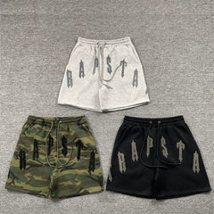Trapstar Plush Casual Embroidered Shorts Grey
