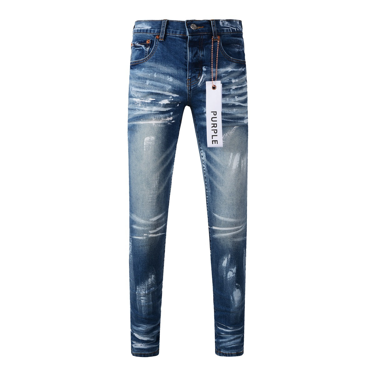 Purple Jeans Mens Jeans Man Jeans Pants Designer Black Skinny Stickers Light Wash Ripped Motorcycle (9062-9051)