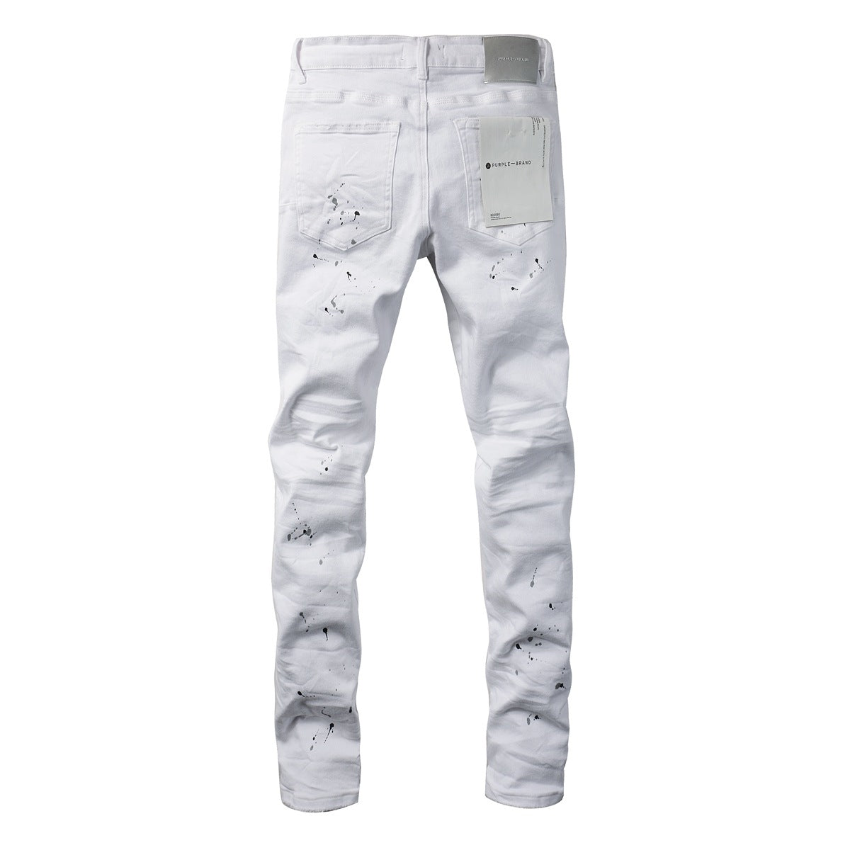 Purple Jeans White Ink Spot Vintage Personality Fashion Ripped Jeans 9021