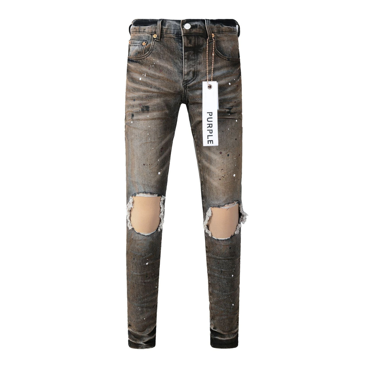 Purple JeansNew High Quality Mens Jeans Designer Jeans Fashion Distressed Ripped Denim Cargo For Men High Street Fashion 9031
