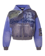 Vale Forever Queen Zip Up Hoodie Blue