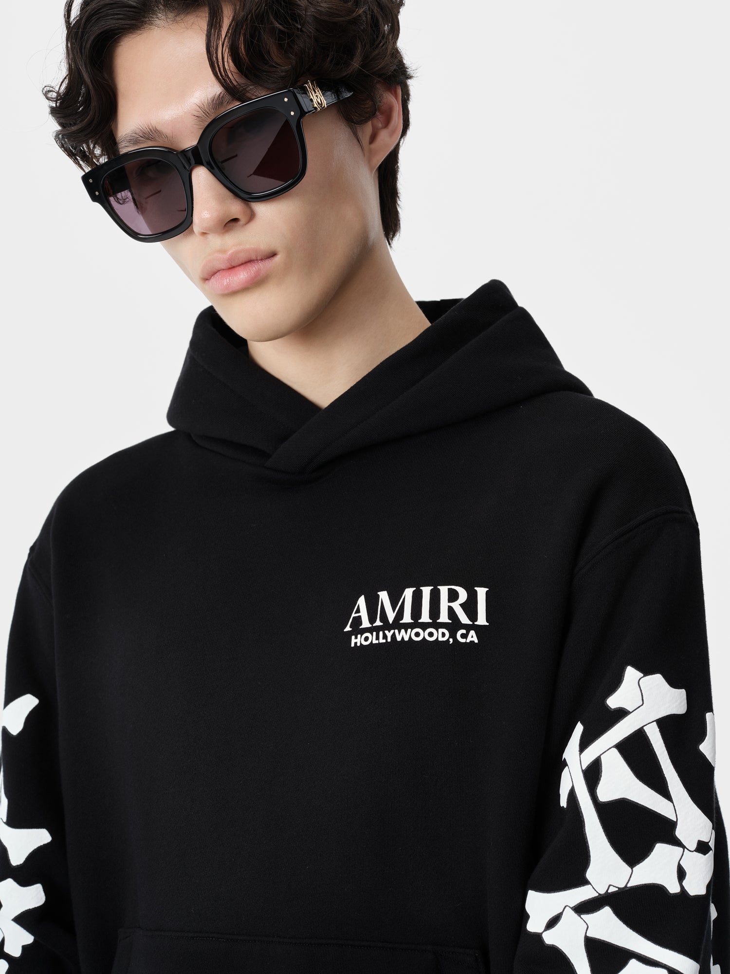 AMIRI BONES STACKED HOODIE - Black
